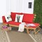 Costway Patio Convertible Sofa Daybed Solid Wood Adjustable Thick Cushion Turquoise\Red\ White